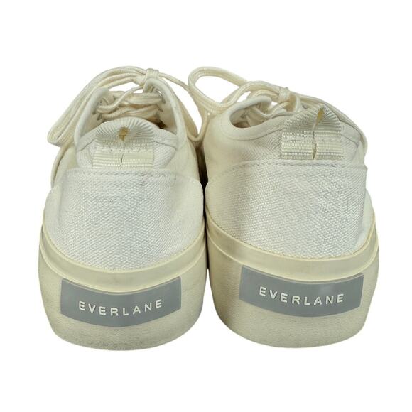Everlane Forever Canvas 1.5 Platform White LaceUp Sneaker Shoe Casual Everyday-7 - Picture 7 of 8